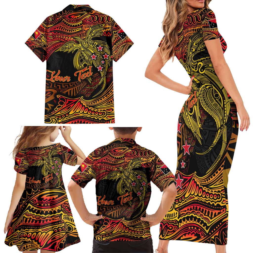 Papua New Guinea 50th Independence Day Family Matching Short Sleeve Bodycon Dress and Hawaiian Shirt Culture Spirit and Sovereignty