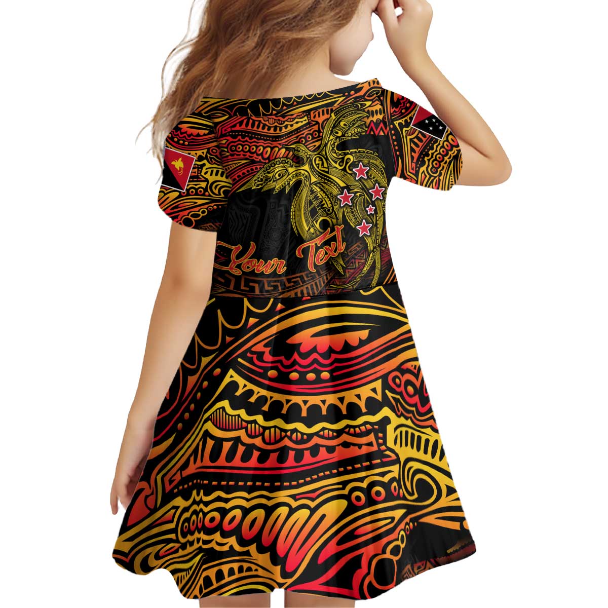 Papua New Guinea 50th Independence Day Kid Short Sleeve Dress Culture Spirit and Sovereignty