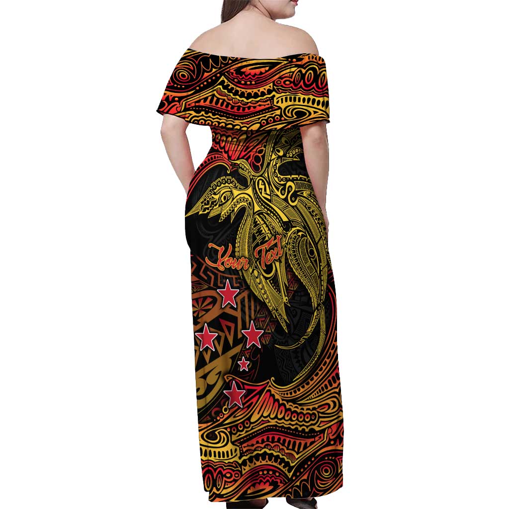 Papua New Guinea 50th Independence Day Off Shoulder Maxi Dress Culture Spirit and Sovereignty