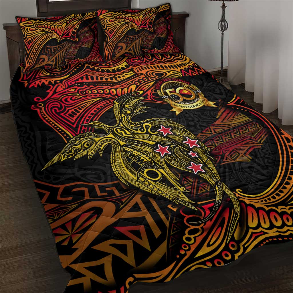 Papua New Guinea 50th Independence Day Quilt Bed Set Culture Spirit and Sovereignty