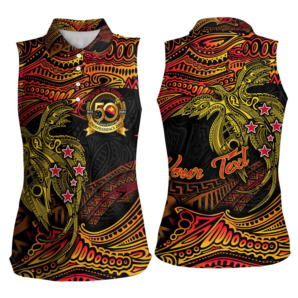 Papua New Guinea 50th Independence Day Women Sleeveless Polo Shirt Culture Spirit and Sovereignty