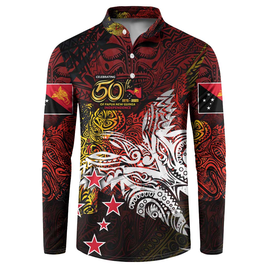PNG 1975 - 2025 Button Sweatshirt Papua New Guinea 50th Independence Anniversary