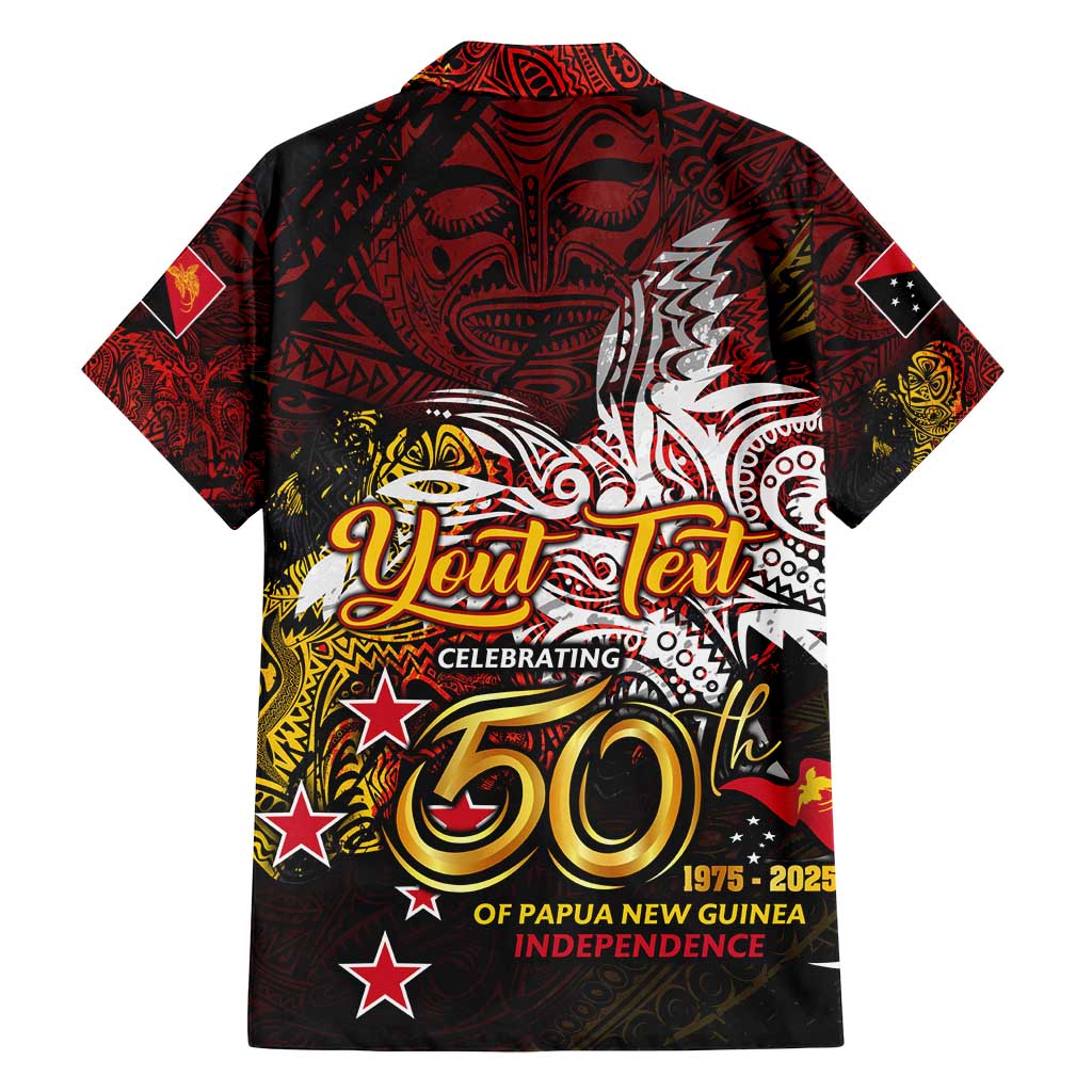 PNG 1975 - 2025 Family Matching Off Shoulder Maxi Dress and Hawaiian Shirt Papua New Guinea 50th Independence Anniversary