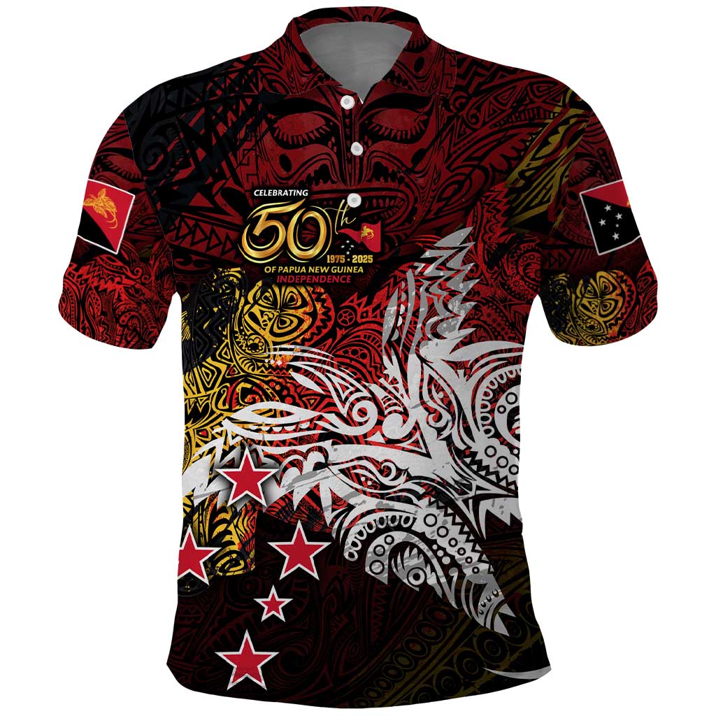 PNG 1975 - 2025 Polo Shirt Papua New Guinea 50th Independence Anniversary