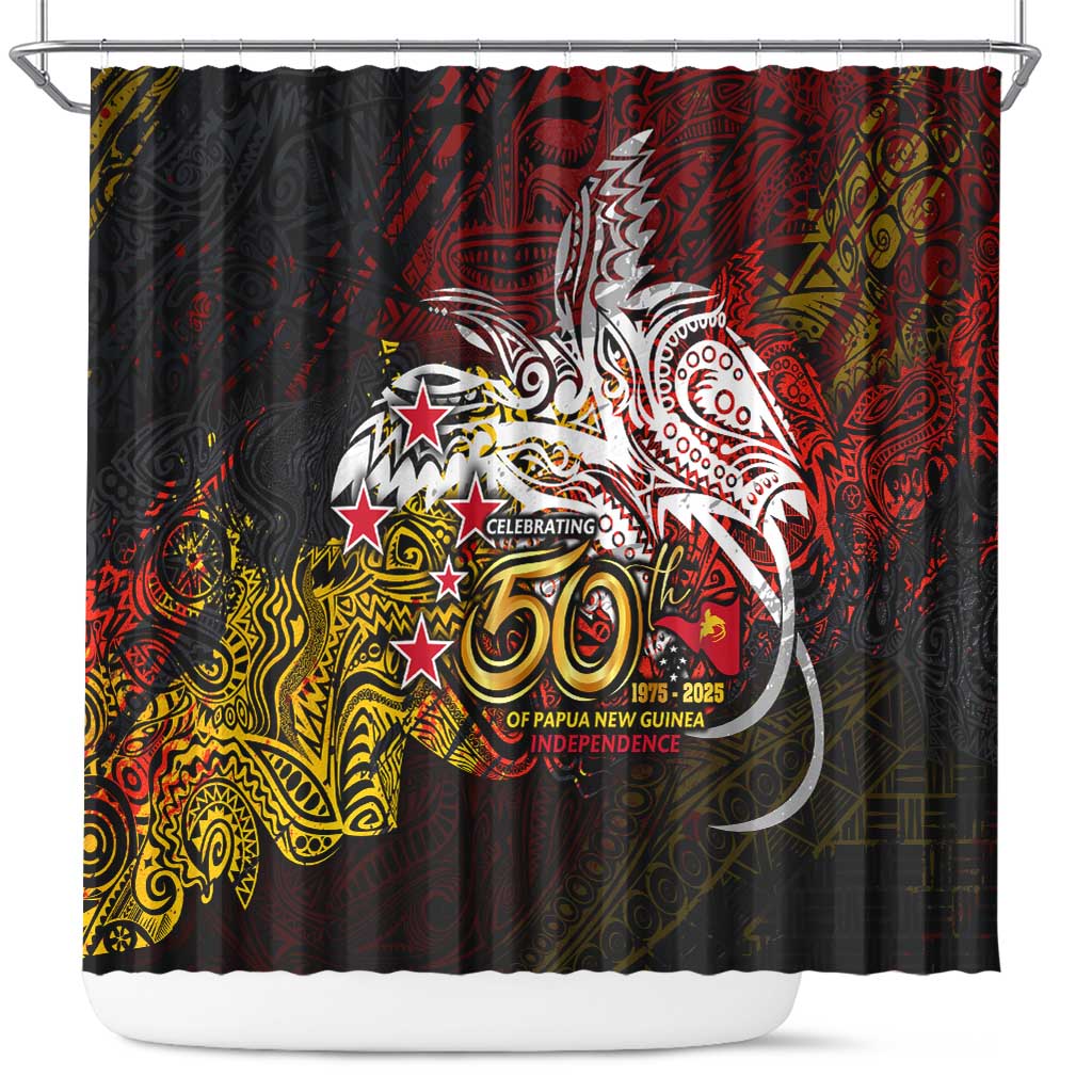 PNG 1975 - 2025 Shower Curtain Papua New Guinea 50th Independence Anniversary