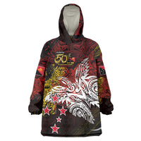 PNG 1975 - 2025 Wearable Blanket Hoodie Papua New Guinea 50th Independence Anniversary