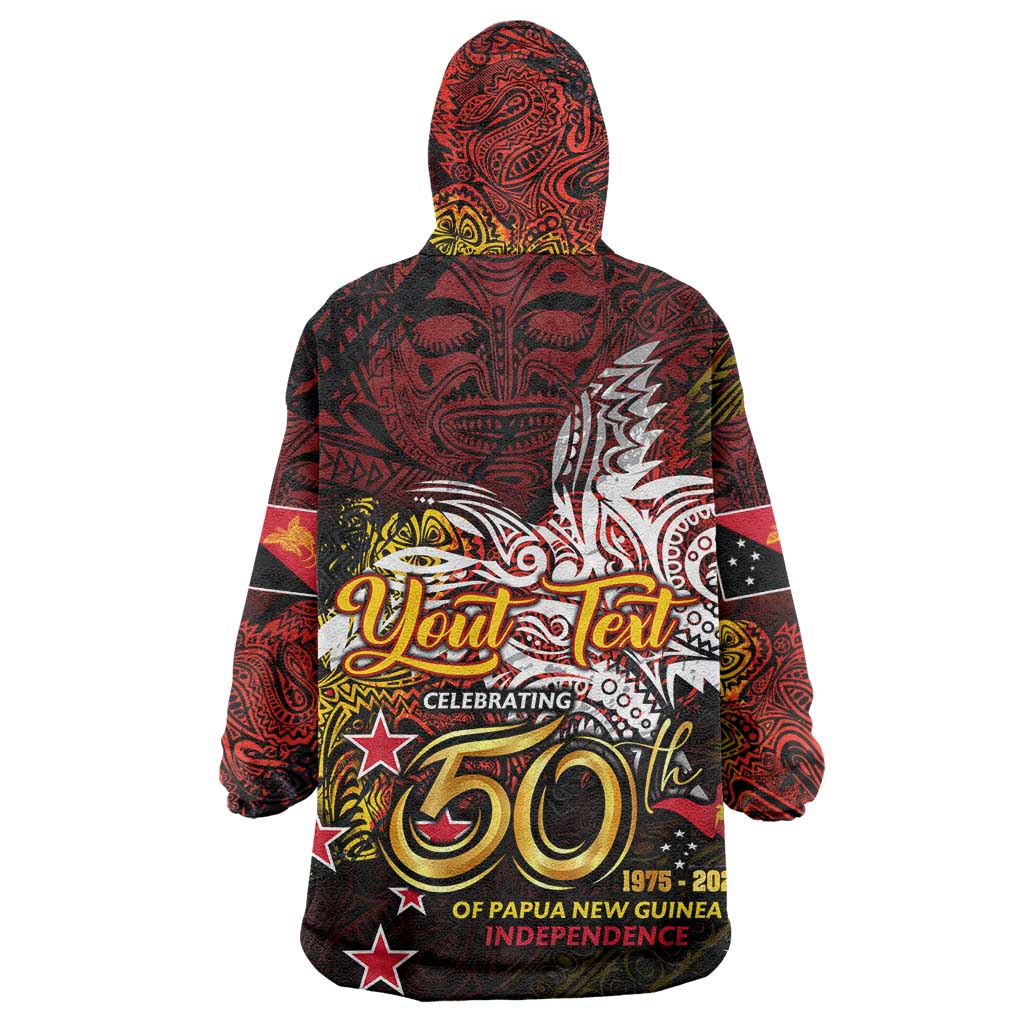 PNG 1975 - 2025 Wearable Blanket Hoodie Papua New Guinea 50th Independence Anniversary