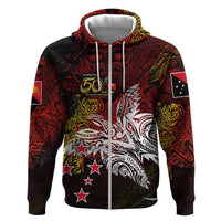 PNG 1975 - 2025 Zip Hoodie Papua New Guinea 50th Independence Anniversary