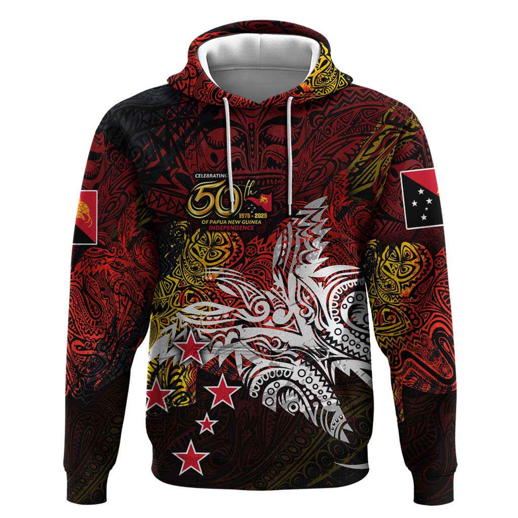 PNG 1975 - 2025 Zip Hoodie Papua New Guinea 50th Independence Anniversary