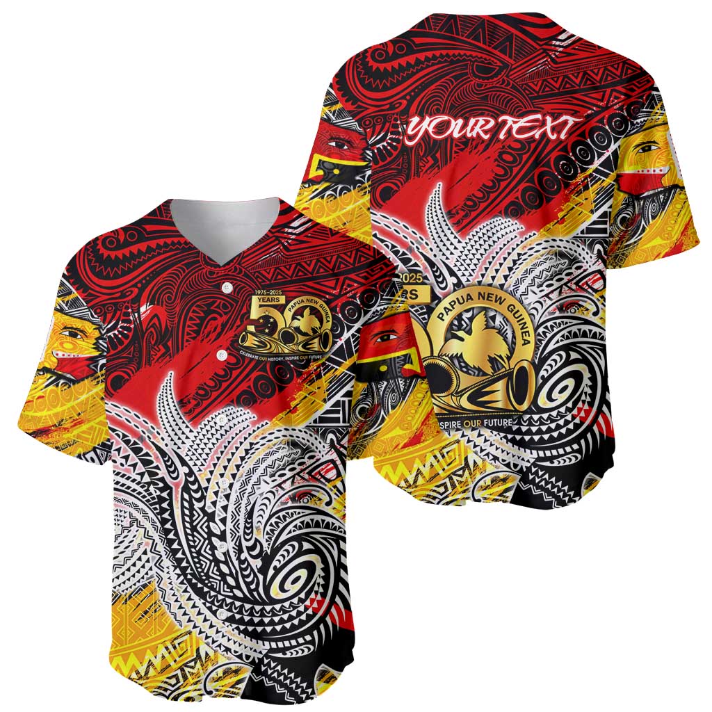 Papua New Guinea 50th Independence Day Baseball Jersey Celebrate Our History, Inspire Our Future DT02 - Polynesian Pride