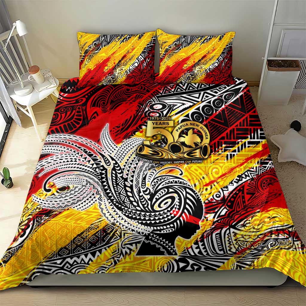 Papua New Guinea 50th Independence Day Bedding Set Celebrate Our History, Inspire Our Future