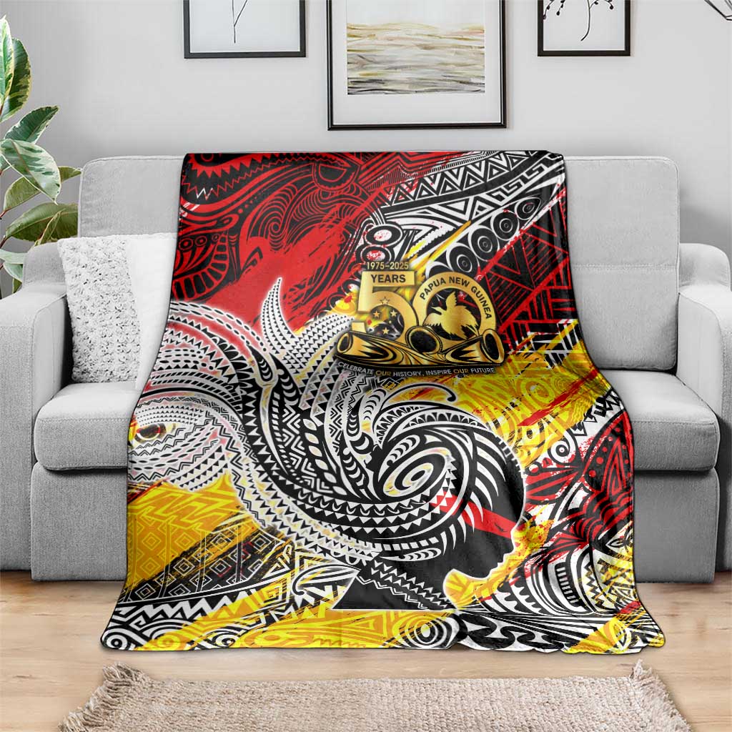 Papua New Guinea 50th Independence Day Blanket Celebrate Our History, Inspire Our Future