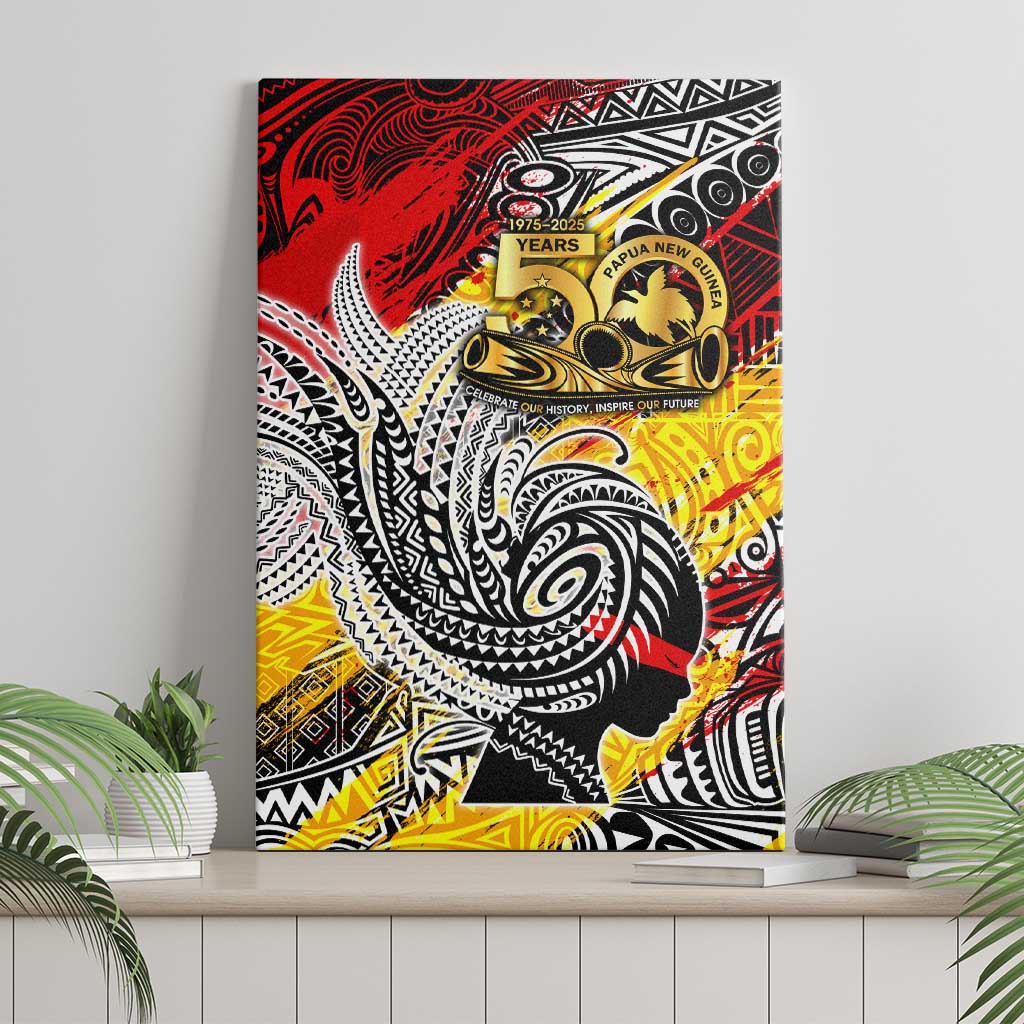 Papua New Guinea 50th Independence Day Canvas Wall Art Celebrate Our History, Inspire Our Future