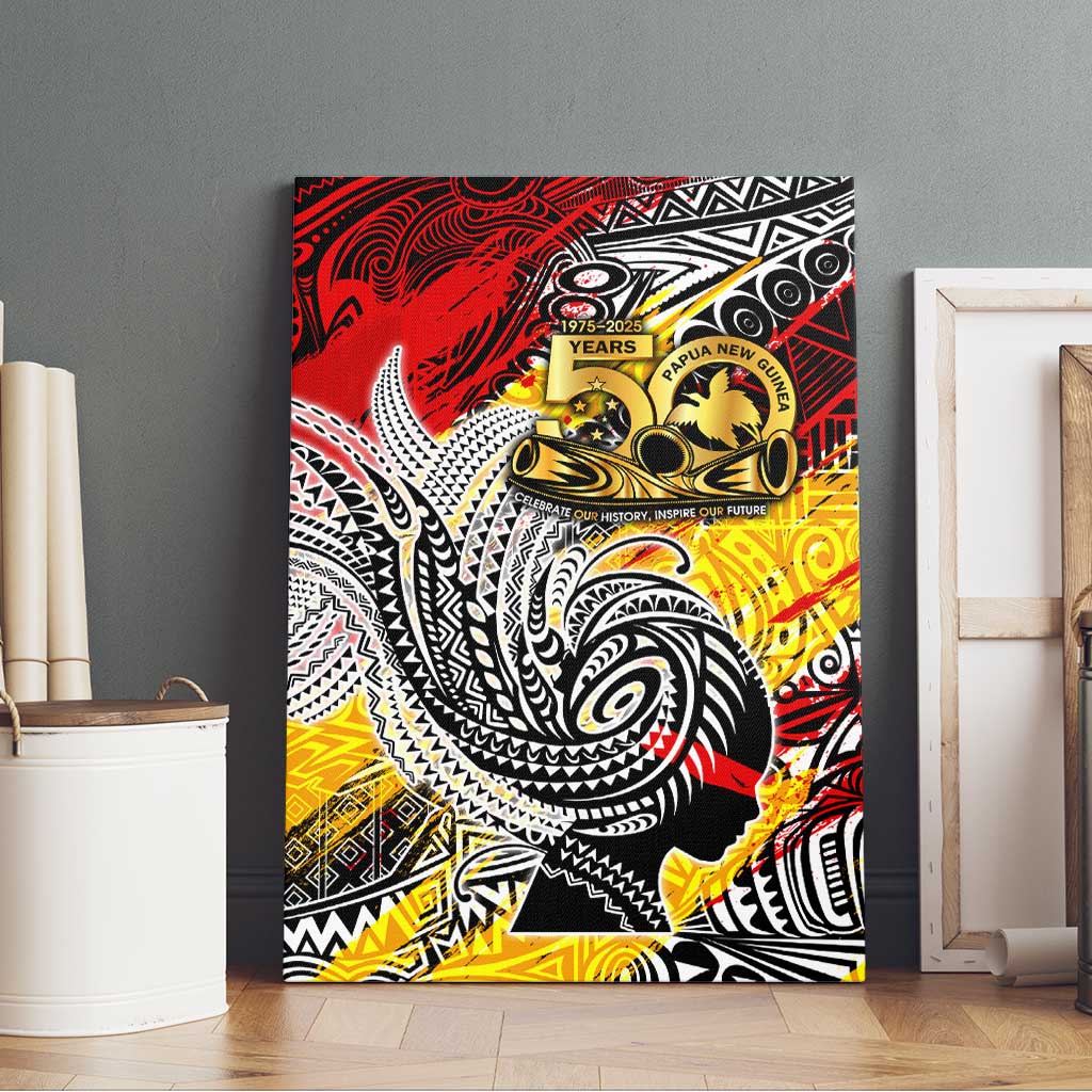 Papua New Guinea 50th Independence Day Canvas Wall Art Celebrate Our History, Inspire Our Future