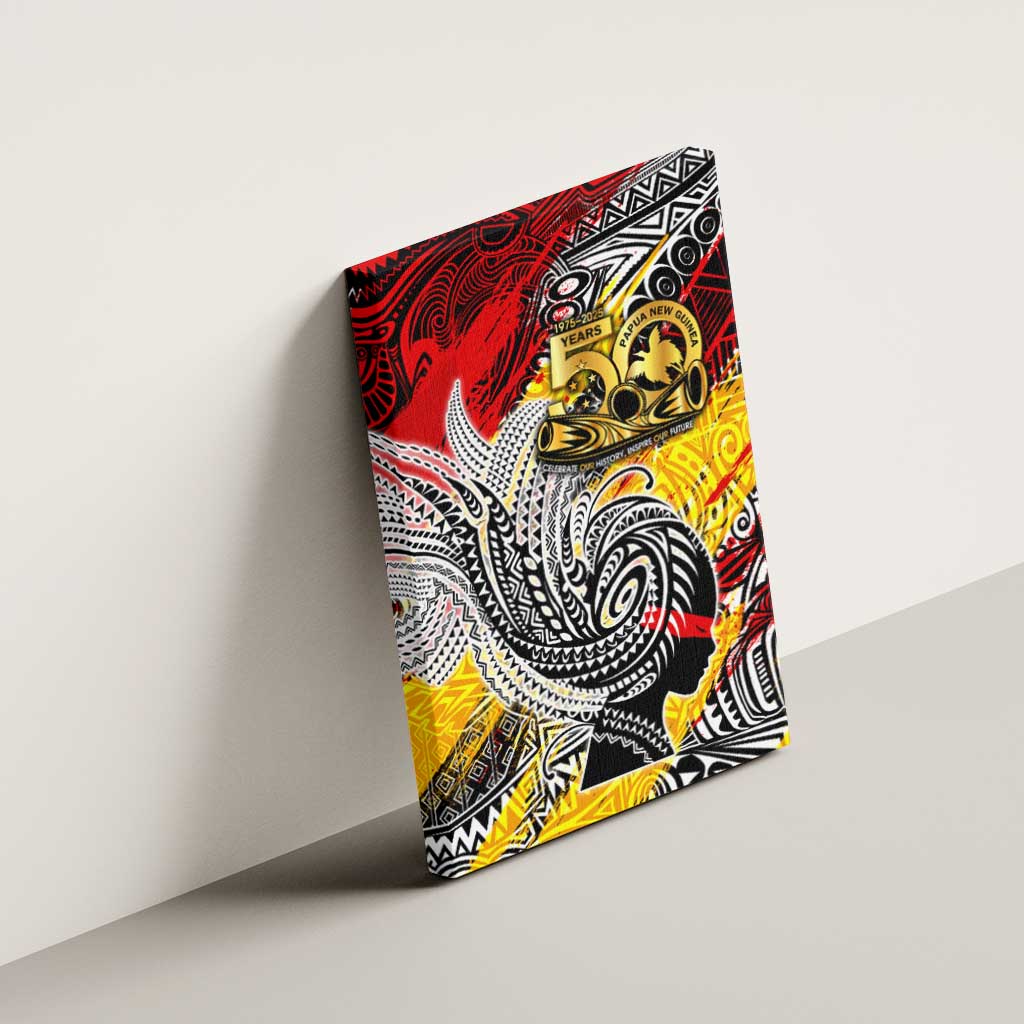 Papua New Guinea 50th Independence Day Canvas Wall Art Celebrate Our History, Inspire Our Future