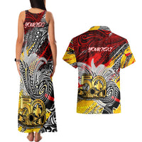 Papua New Guinea 50th Independence Day Couples Matching Tank Maxi Dress and Hawaiian Shirt Celebrate Our History, Inspire Our Future