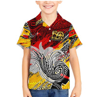 Papua New Guinea 50th Independence Day Family Matching Mermaid Dress and Hawaiian Shirt Celebrate Our History, Inspire Our Future