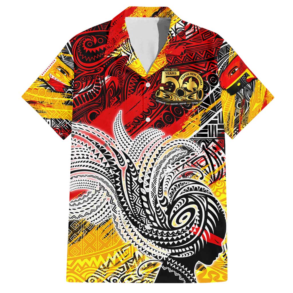 Papua New Guinea 50th Independence Day Family Matching Off Shoulder Short Dress and Hawaiian Shirt Celebrate Our History, Inspire Our Future