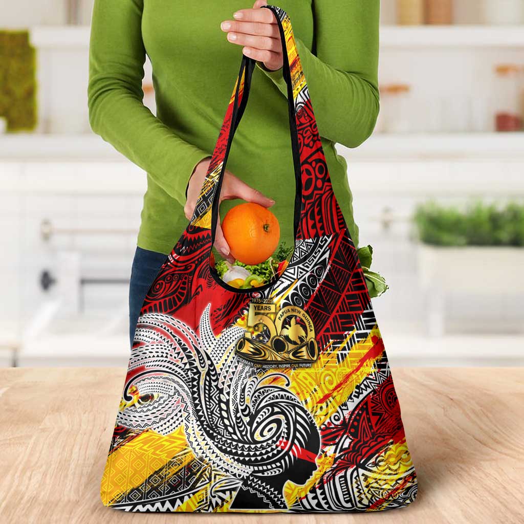 Papua New Guinea 50th Independence Day Grocery Bag Celebrate Our History, Inspire Our Future