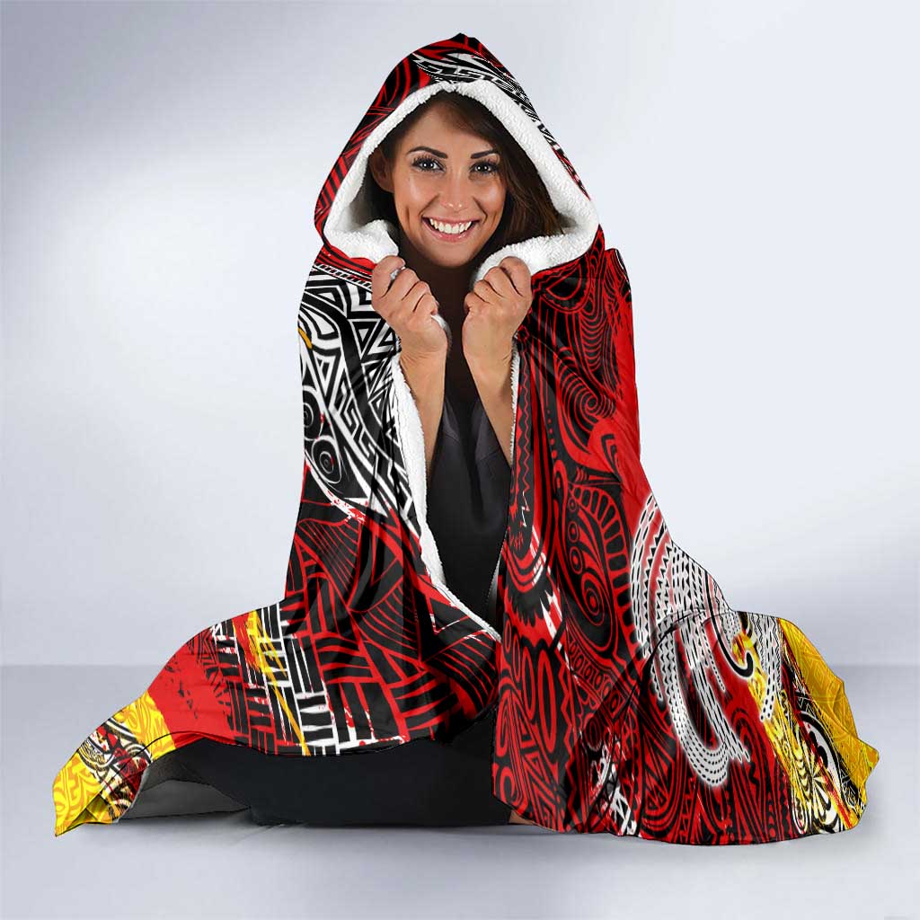 Papua New Guinea 50th Independence Day Hooded Blanket Celebrate Our History, Inspire Our Future DT02 - Polynesian Pride