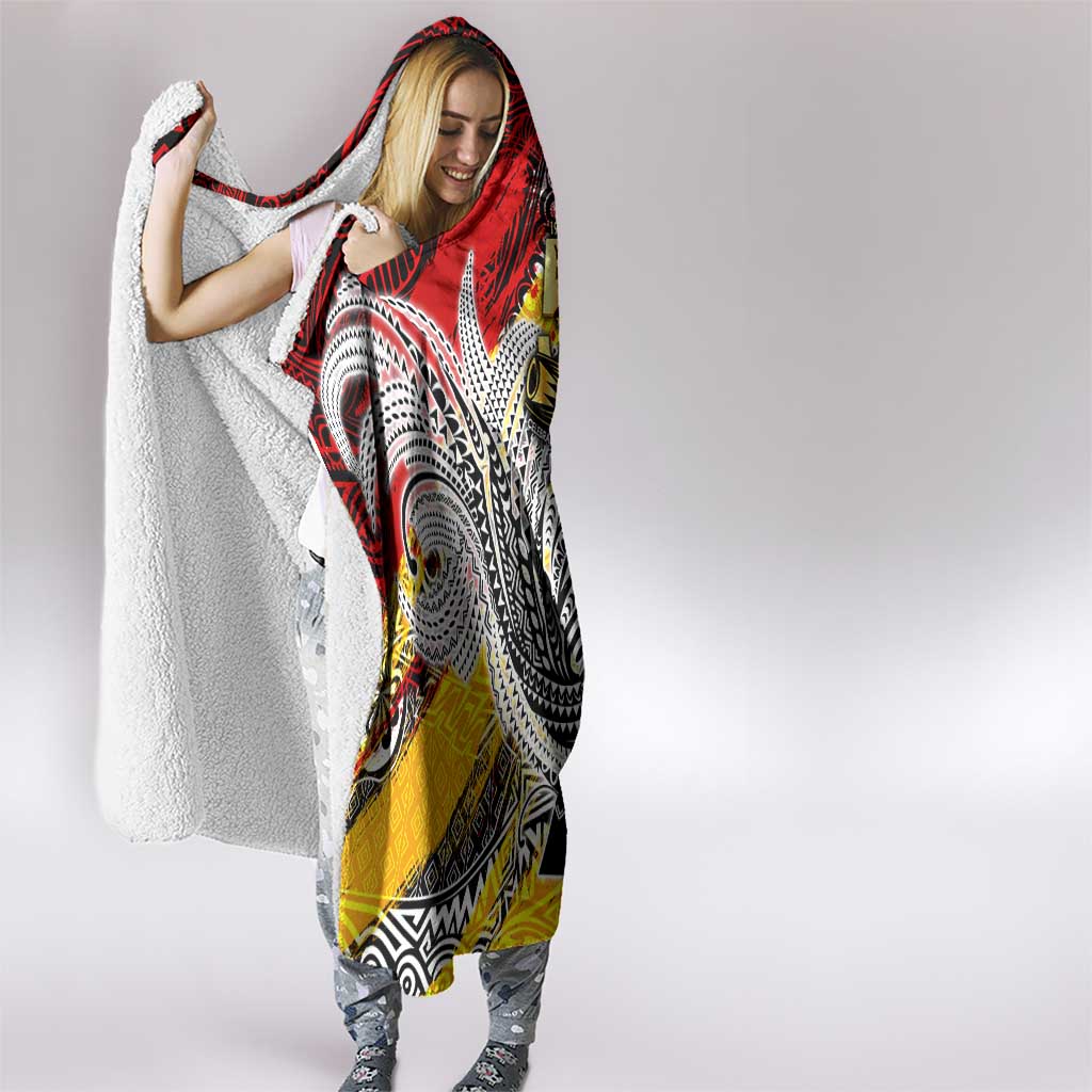 Papua New Guinea 50th Independence Day Hooded Blanket Celebrate Our History, Inspire Our Future DT02 - Polynesian Pride