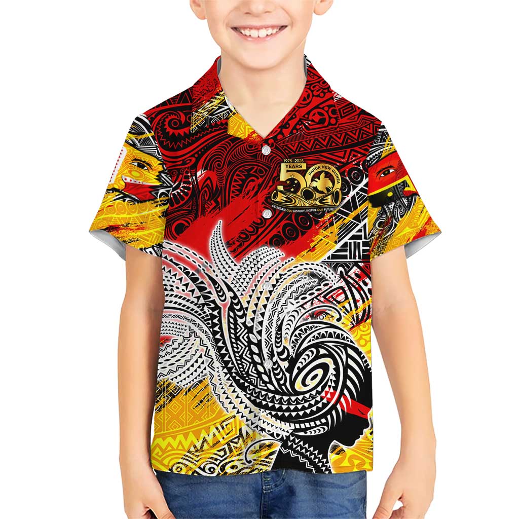 Papua New Guinea 50th Independence Day Kid Hawaiian Shirt Celebrate Our History, Inspire Our Future