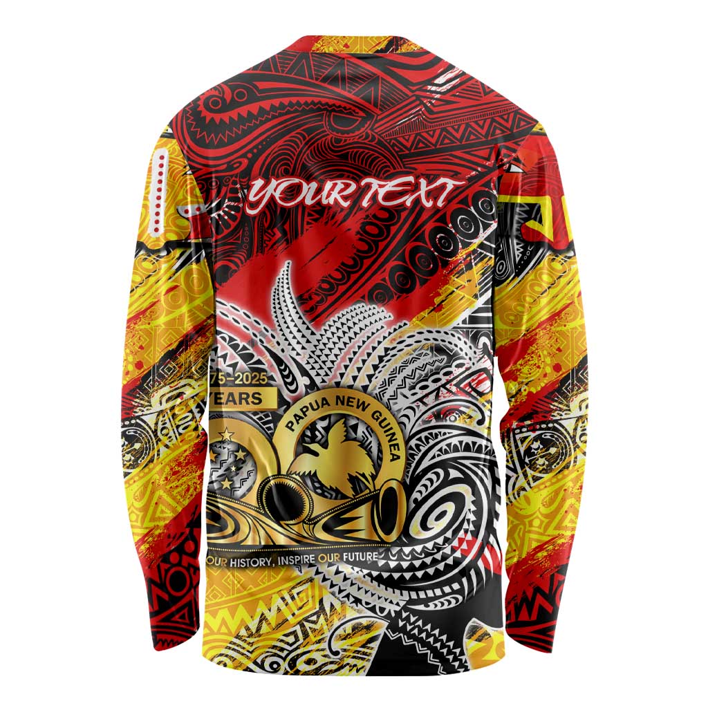 Papua New Guinea 50th Independence Day Long Sleeve Shirt Celebrate Our History, Inspire Our Future