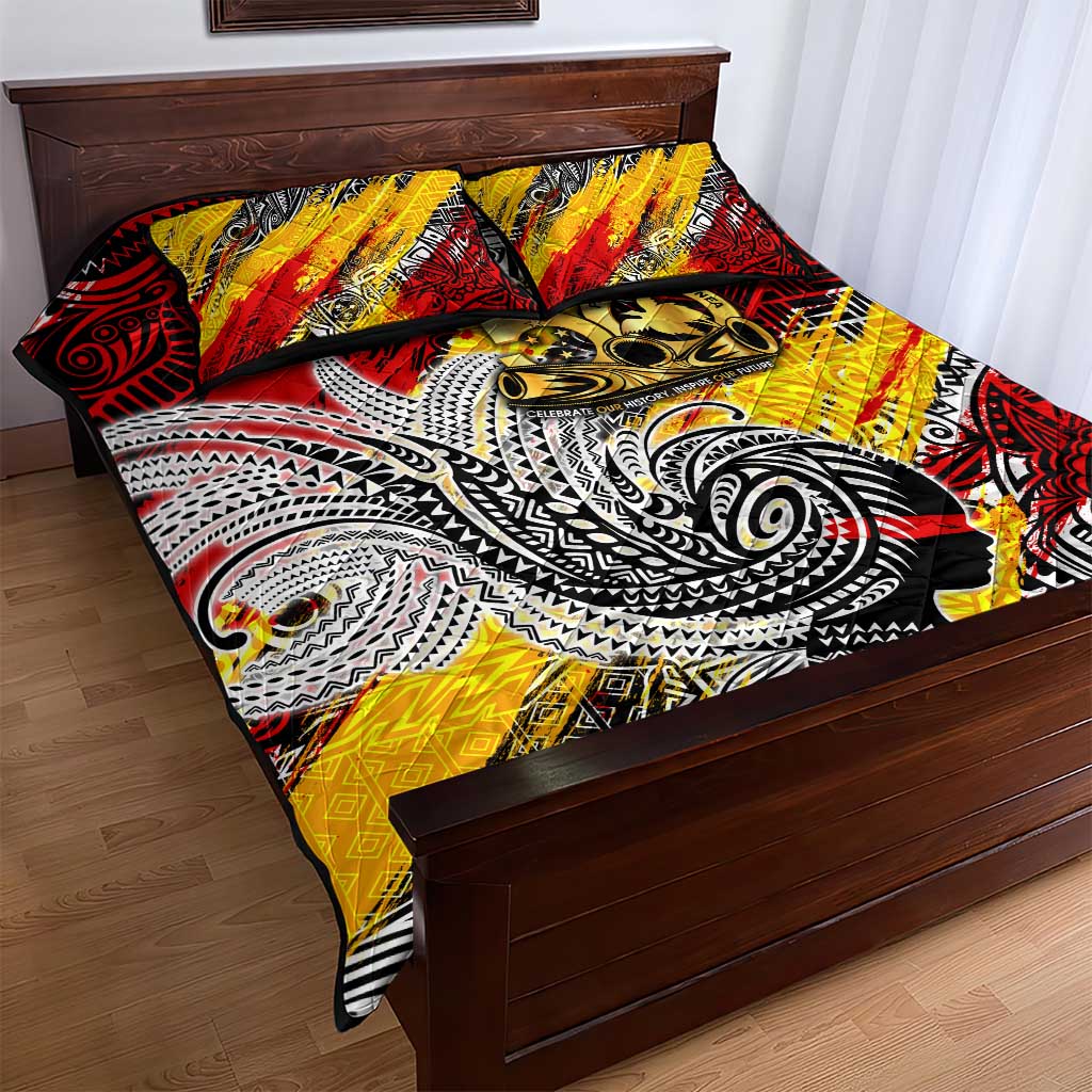 Papua New Guinea 50th Independence Day Quilt Bed Set Celebrate Our History, Inspire Our Future