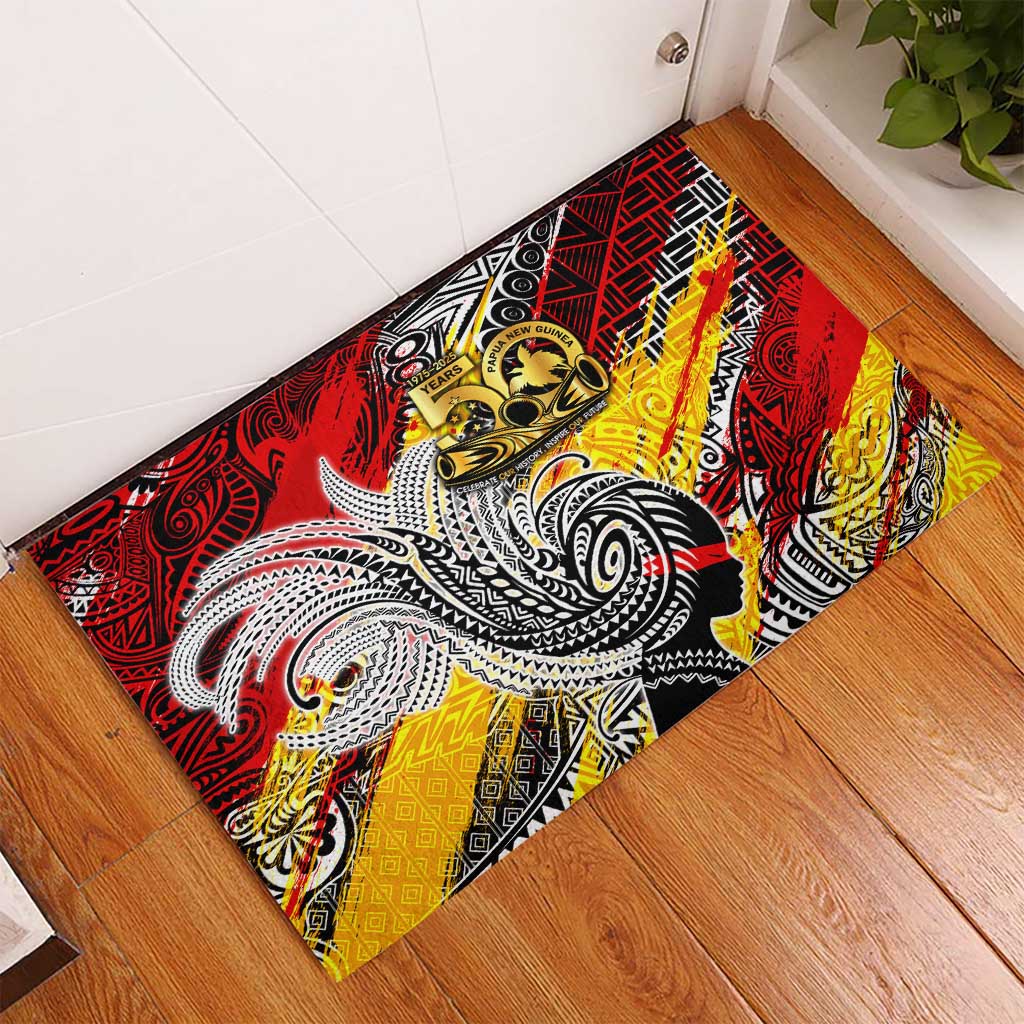 Papua New Guinea 50th Independence Day Rubber Doormat Celebrate Our History, Inspire Our Future DT02 - Polynesian Pride