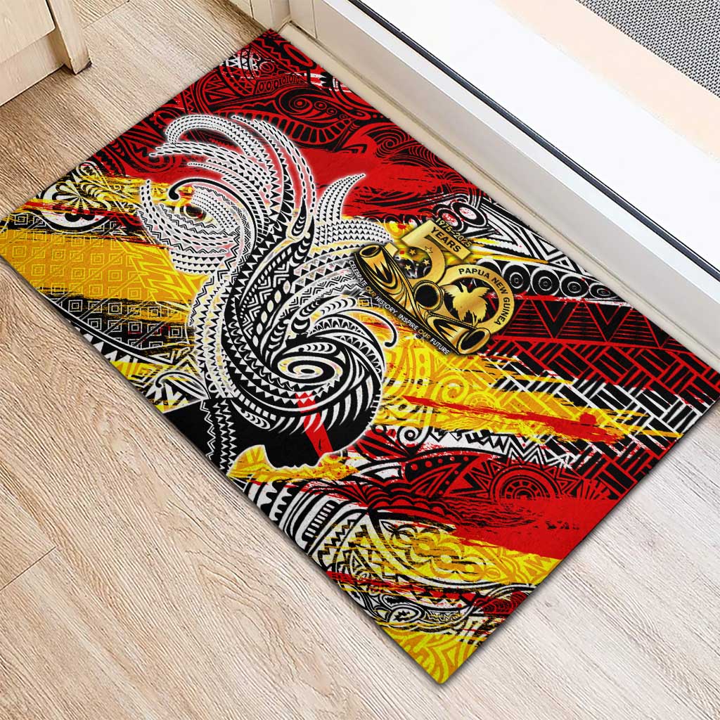 Papua New Guinea 50th Independence Day Rubber Doormat Celebrate Our History, Inspire Our Future DT02 - Polynesian Pride