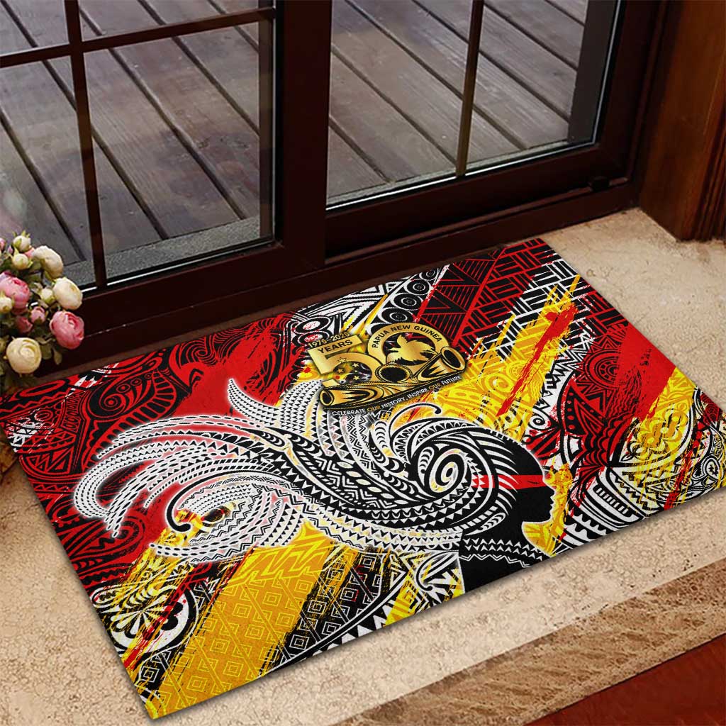 Papua New Guinea 50th Independence Day Rubber Doormat Celebrate Our History, Inspire Our Future DT02 - Polynesian Pride