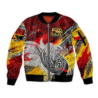 Papua New Guinea 50th Independence Day Sleeve Zip Bomber Jacket Celebrate Our History, Inspire Our Future
