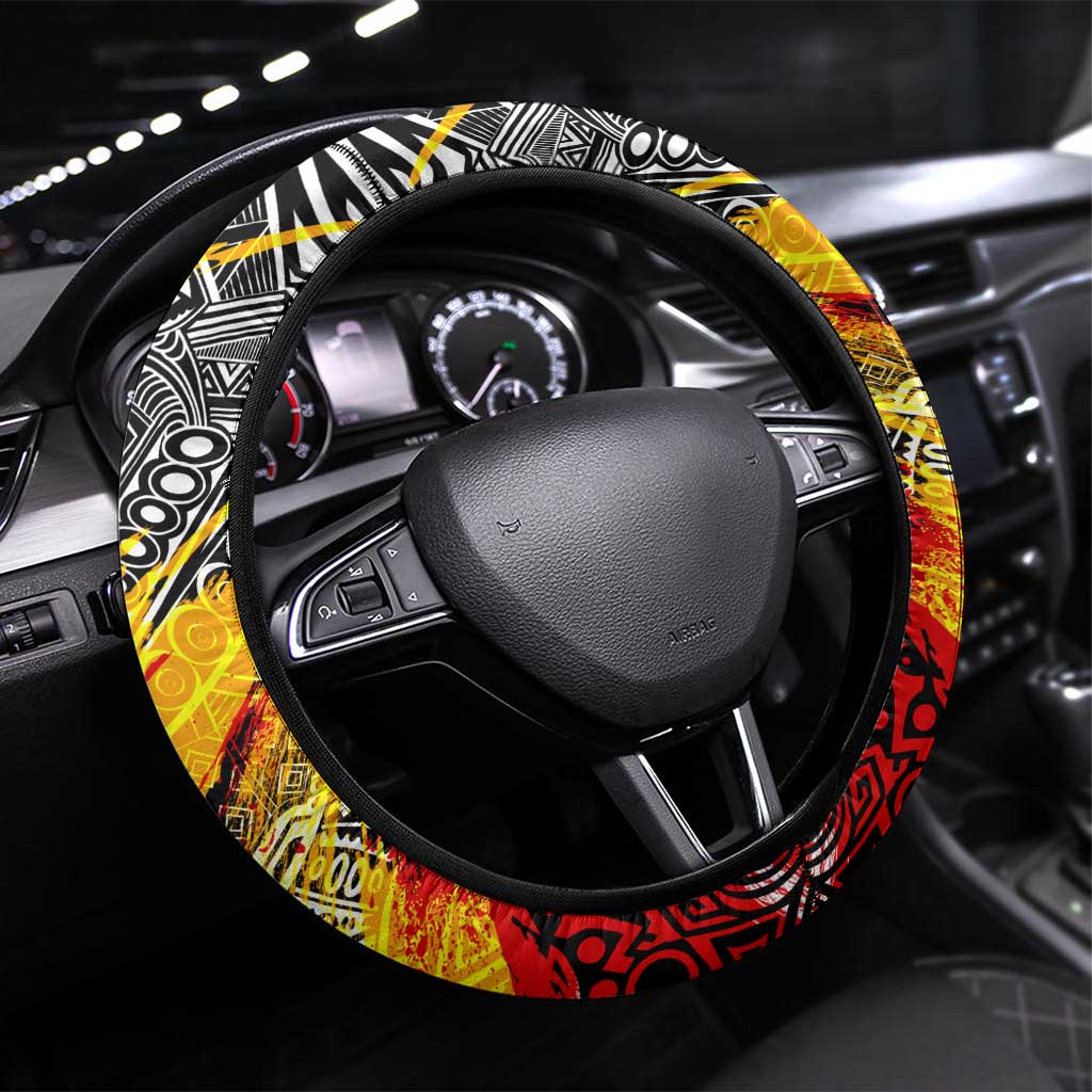 Papua New Guinea 50th Independence Day Steering Wheel Cover Celebrate Our History, Inspire Our Future