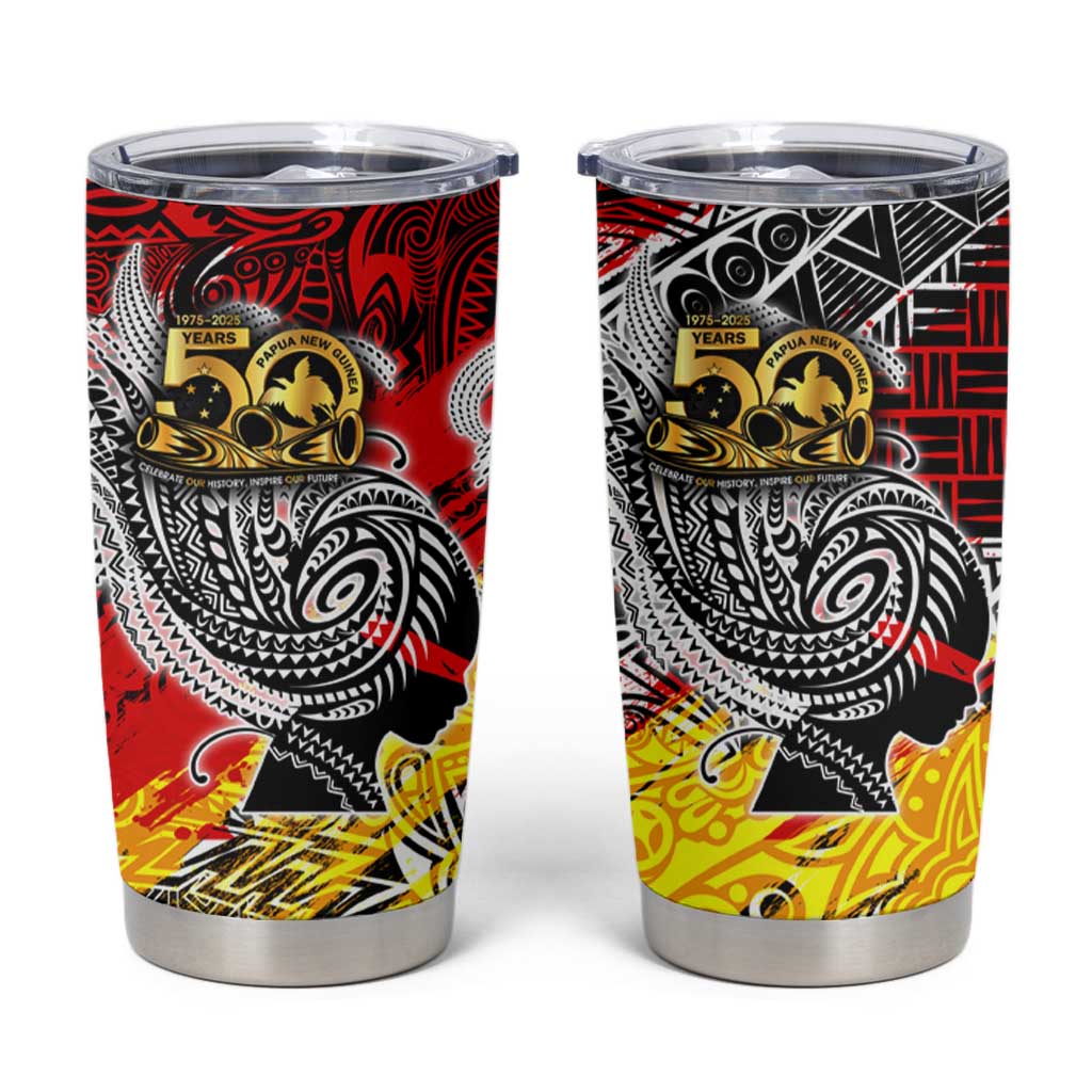 Papua New Guinea 50th Independence Day Tumbler Cup Celebrate Our History, Inspire Our Future