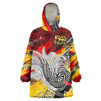 Papua New Guinea 50th Independence Day Wearable Blanket Hoodie Celebrate Our History, Inspire Our Future