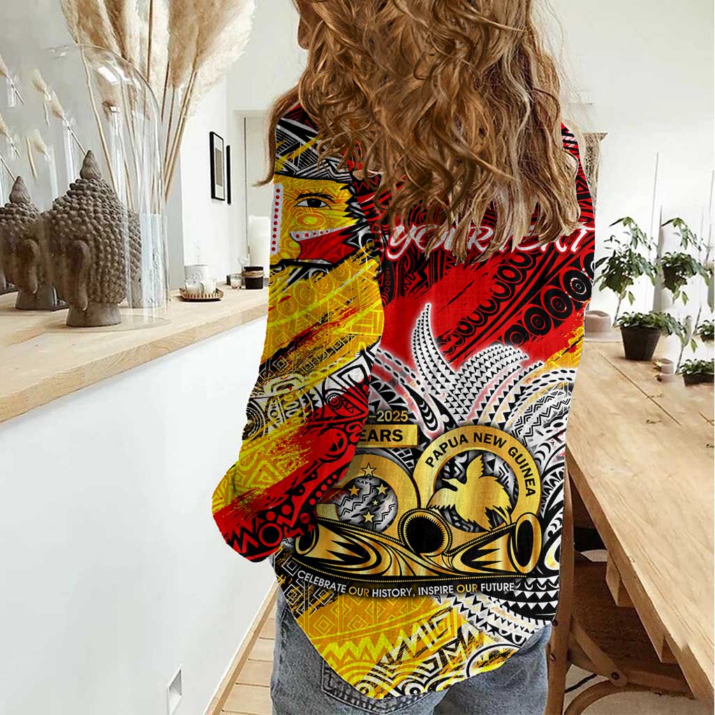 Papua New Guinea 50th Independence Day Women Casual Shirt Celebrate Our History, Inspire Our Future