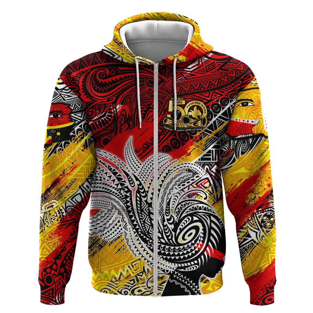 Papua New Guinea 50th Independence Day Zip Hoodie Celebrate Our History, Inspire Our Future