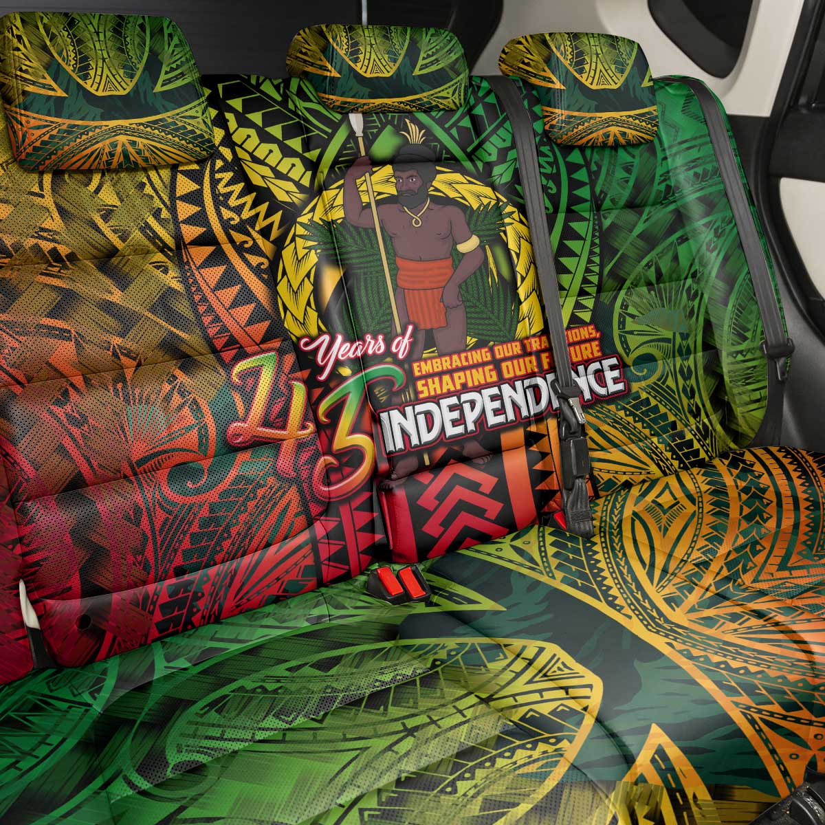Vanuatu 45th Independence Anniversary Back Car Seat Cover Embracing Our Traditions Shaping Our Future