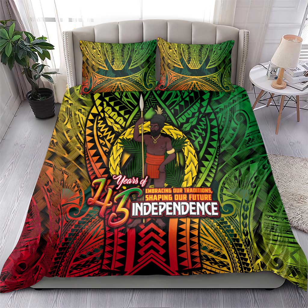 Vanuatu 45th Independence Anniversary Bedding Set Embracing Our Traditions Shaping Our Future DT02 - Polynesian Pride