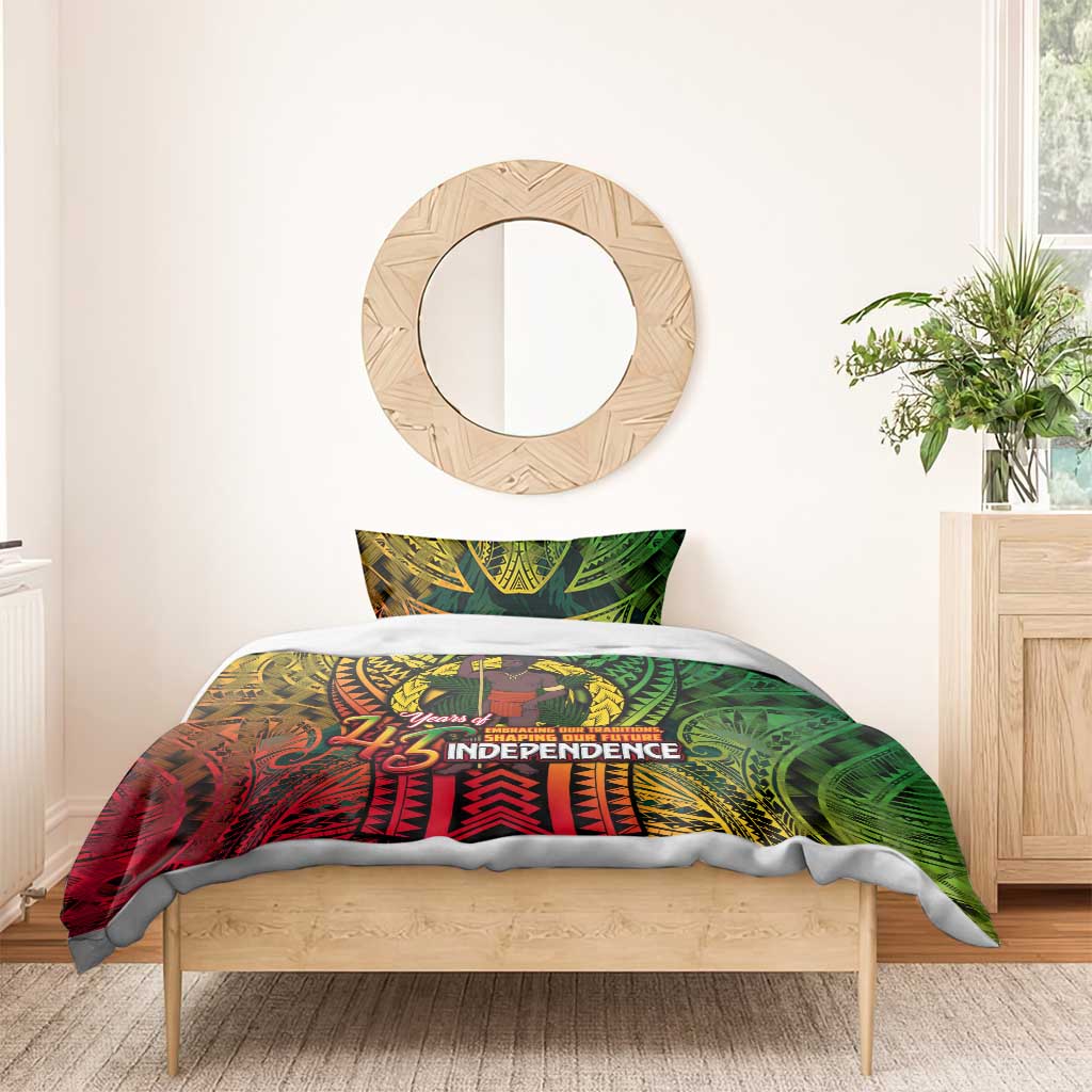 Vanuatu 45th Independence Anniversary Bedding Set Embracing Our Traditions Shaping Our Future DT02 - Polynesian Pride