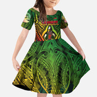 Vanuatu 45th Independence Anniversary Family Matching Long Sleeve Bodycon Dress and Hawaiian Shirt Embracing Our Traditions Shaping Our Future