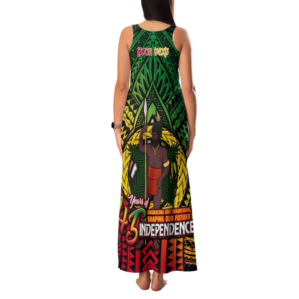 Vanuatu 45th Independence Anniversary Family Matching Tank Maxi Dress and Hawaiian Shirt Embracing Our Traditions Shaping Our Future