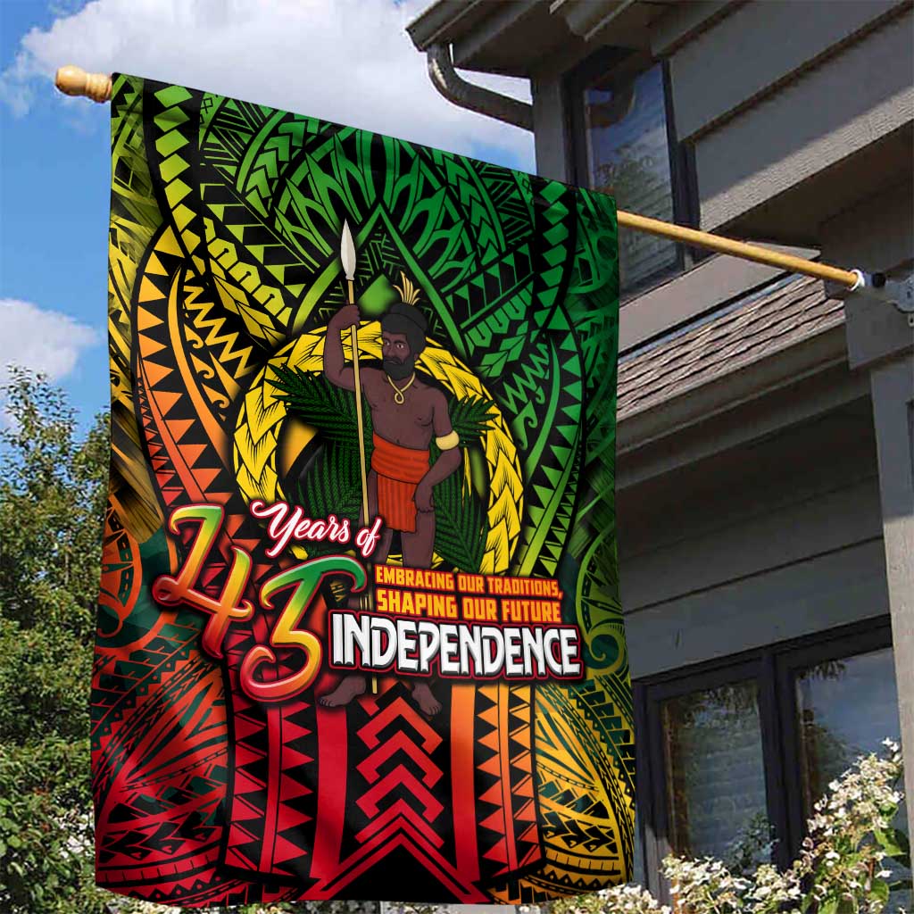 Vanuatu 45th Independence Anniversary Garden Flag Embracing Our Traditions Shaping Our Future