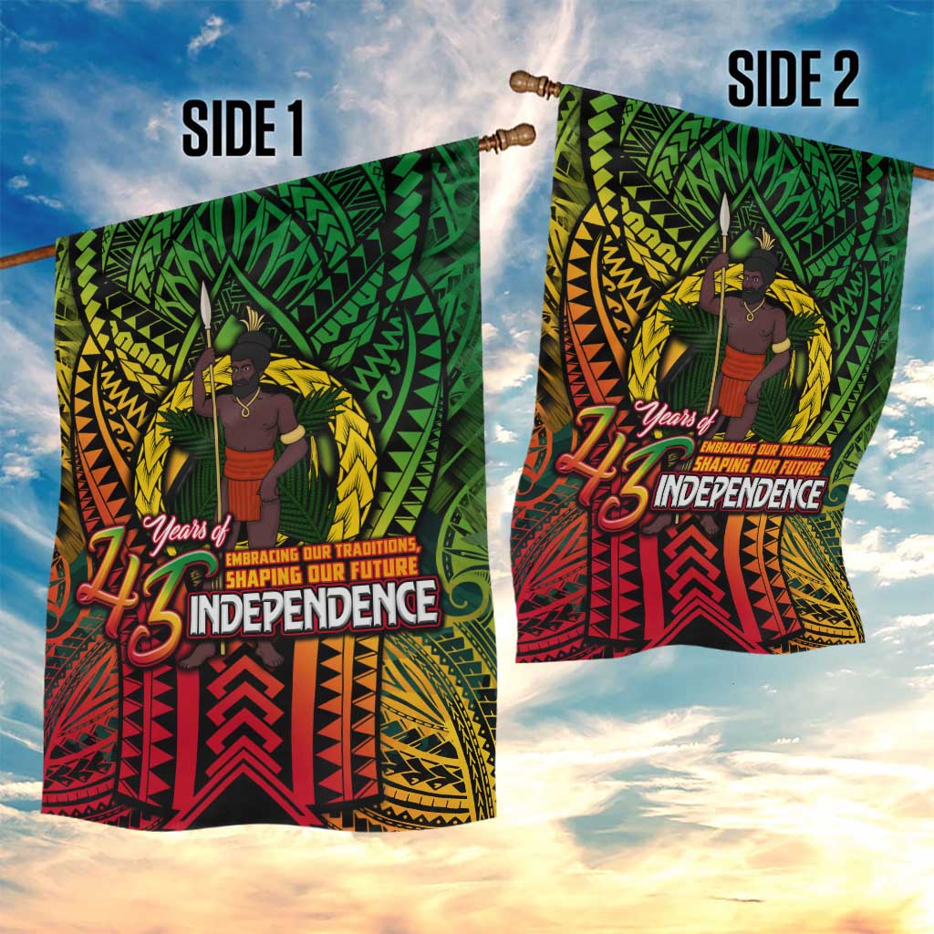 Vanuatu 45th Independence Anniversary Garden Flag Embracing Our Traditions Shaping Our Future