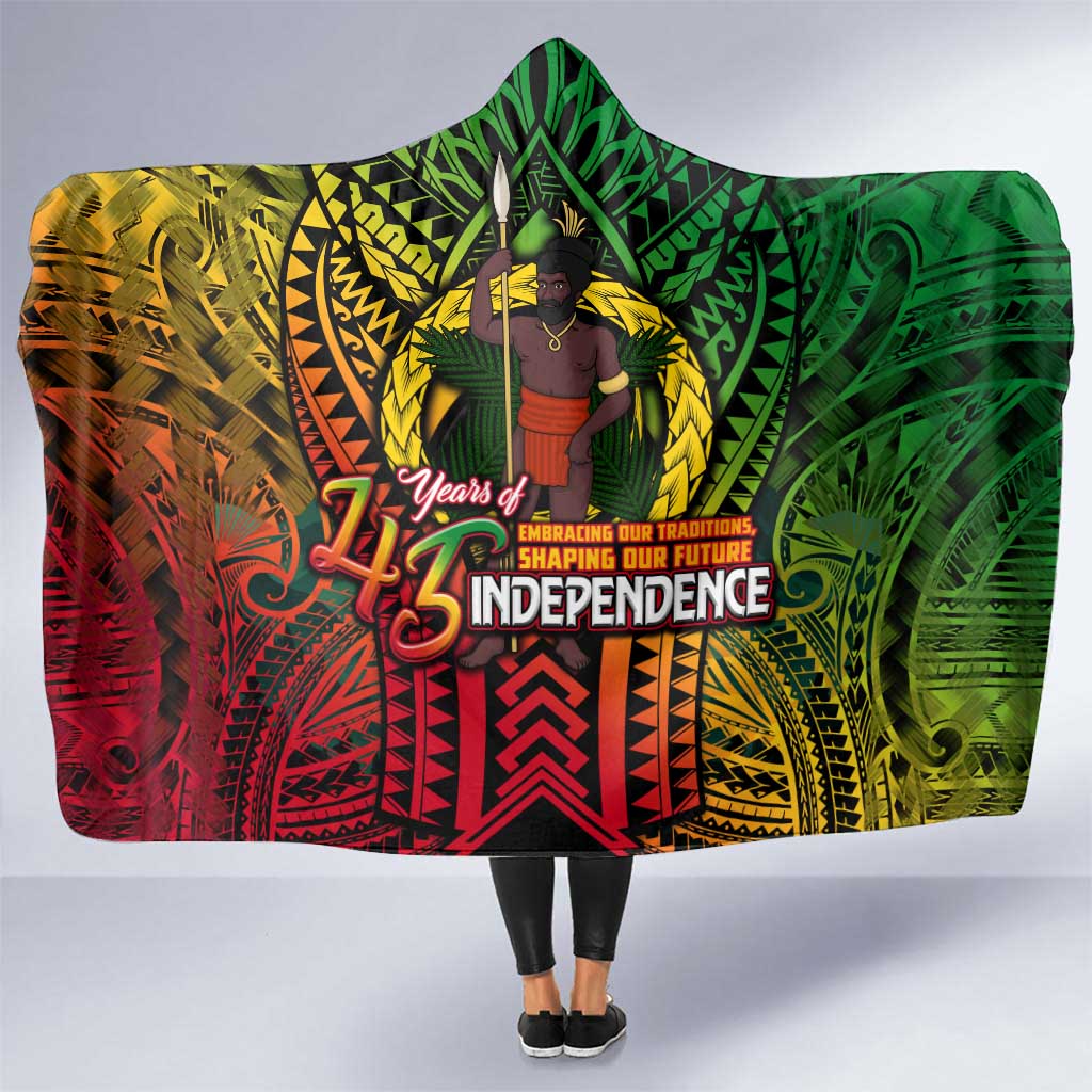 Vanuatu 45th Independence Anniversary Hooded Blanket Embracing Our Traditions Shaping Our Future DT02 One Size Art - Polynesian Pride
