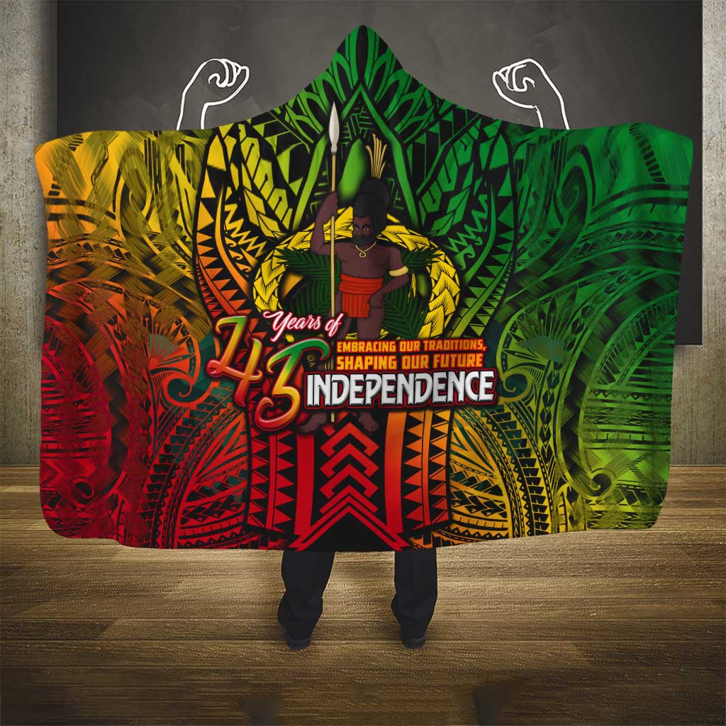 Vanuatu 45th Independence Anniversary Hooded Blanket Embracing Our Traditions Shaping Our Future DT02 - Polynesian Pride