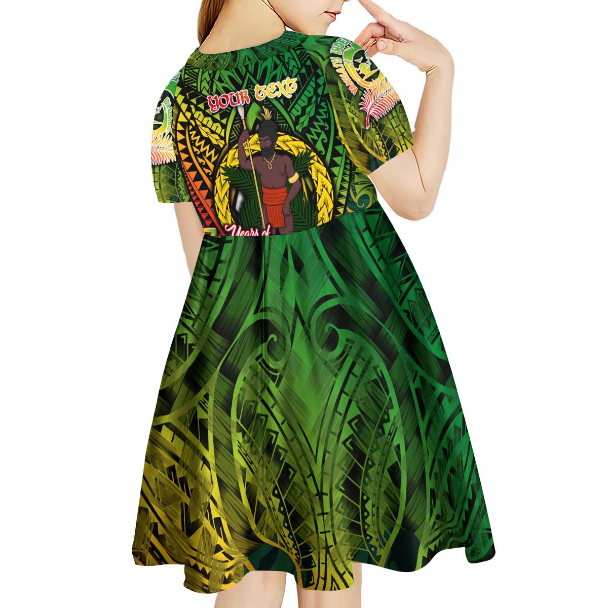 Vanuatu 45th Independence Anniversary Kid Short Sleeve Dress Embracing Our Traditions Shaping Our Future DT02 - Polynesian Pride