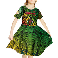Vanuatu 45th Independence Anniversary Kid Short Sleeve Dress Embracing Our Traditions Shaping Our Future DT02 - Polynesian Pride