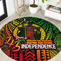 Vanuatu 45th Independence Anniversary Round Carpet Embracing Our Traditions Shaping Our Future