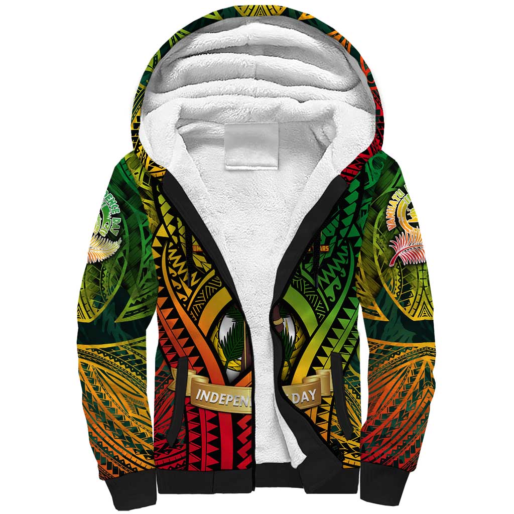 Vanuatu 45th Independence Anniversary Sherpa Hoodie Embracing Our Traditions Shaping Our Future